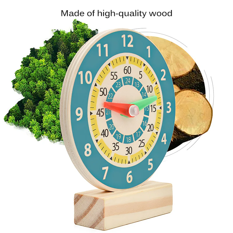 

Kids Montessori Wooden Clock Toy Hour Minute Second Cognition Clocks Toys Kids Time Board Game Early Education Teaching Aids