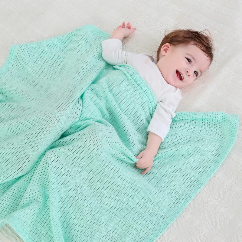 

Ажурное многофункциональное одеяло для младенцев, обернутое одеяло из хлопчатобумажной пряжи, детское одеяло для пеленания, экологически ...
