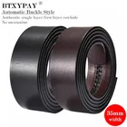 Мужские ремни из натуральной кожи шириной 3,5 см, ремень из первого слоя воловьей кожи с автоматической пряжкой, без пряжки ремня длиной 125 см