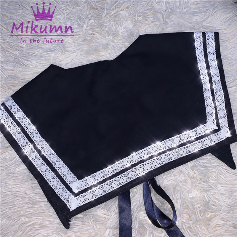 Женский морячный воротник в японском стиле милый фальшивый с бантом на шнуровке