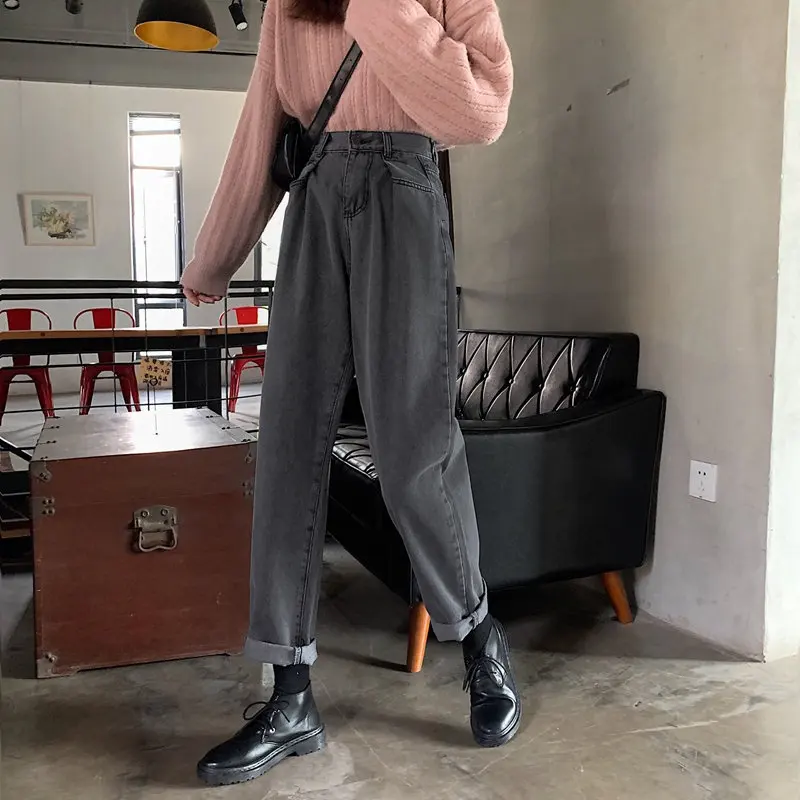 Alien Kitty Femme прямые черные 2020 свободные стильные BF новые модные джинсы с высокой
