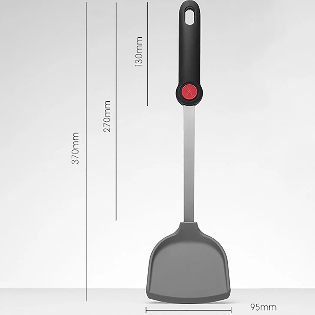 

justdolife 1pc Silicone Spatula Kitchen Spatula Stainless Steel Handle Silicone Kitchen Turner Cooking Turner Kitchen Tools