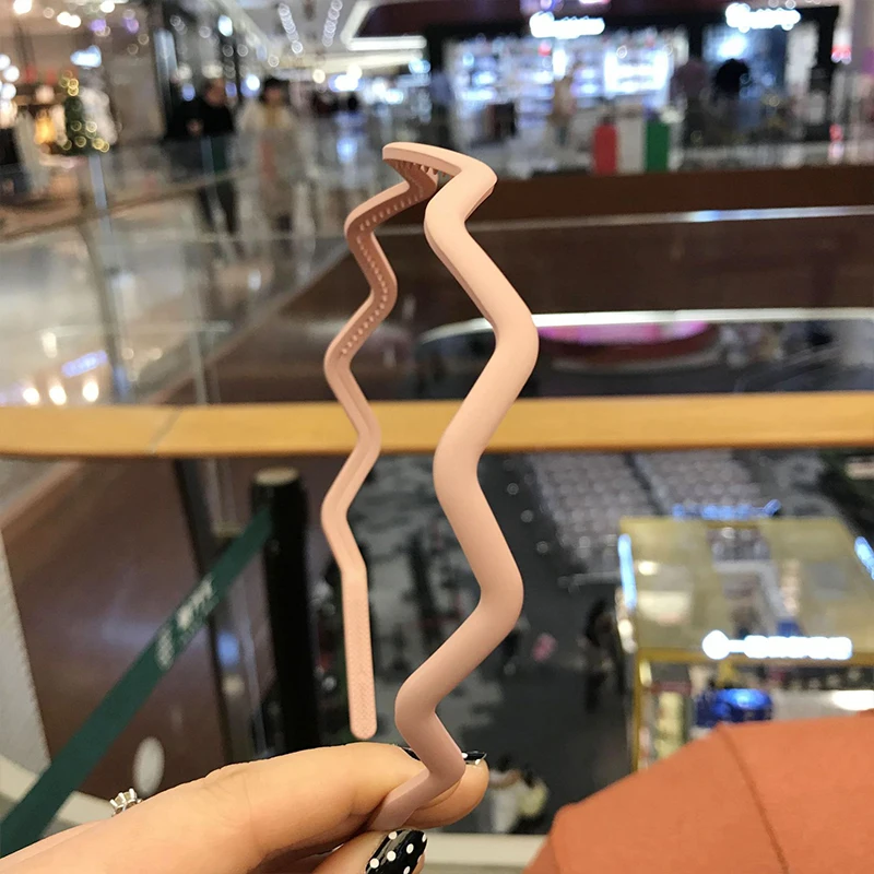 

1 PCS Plastic Resin Thin Candy Color Big Fashion Solid Color Wave Frosted Headband Hair Hoop for Women Girls Hair Accessories
