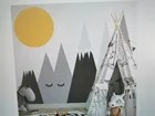 Наклейки на стену в скандинавском стиле, с изображением горы, для детской комнаты