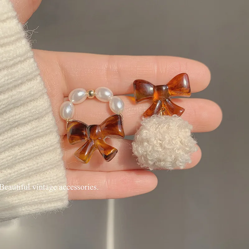 Новое поступление 2021 модные женские серьги с милым бантом и жемчугом для женщин