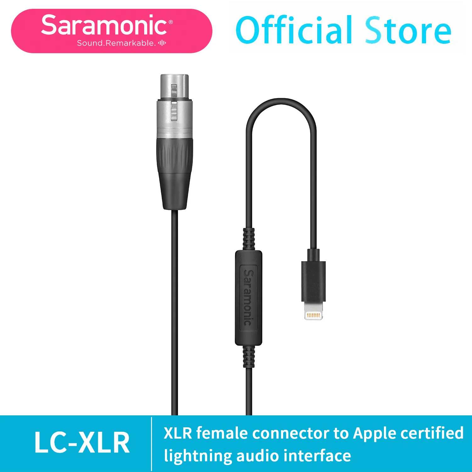

Saramonic LC-XLR 6m Cable Adapter With XLR Female Input & Apple Certified Lightning Audio Interface for Pro XLR Mic & iPhone