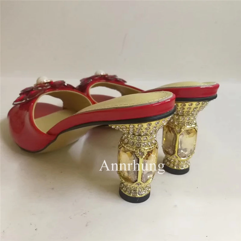 Роскошные туфли без задника из лакированной кожи на высоком каблуке | Обувь