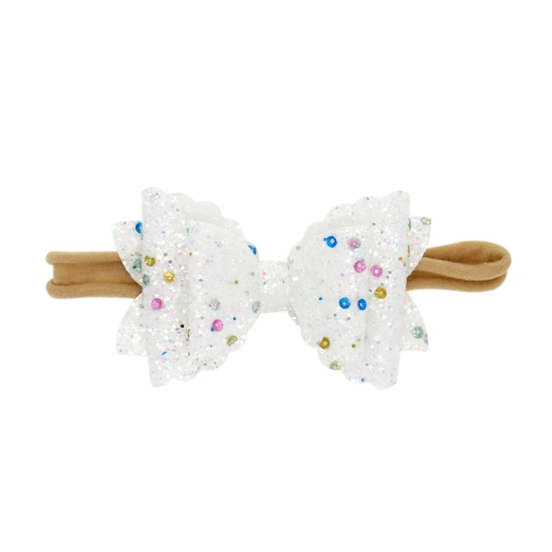 Банты для волос мягкая нейлоновая эластичная заставка девочек детские блестящие