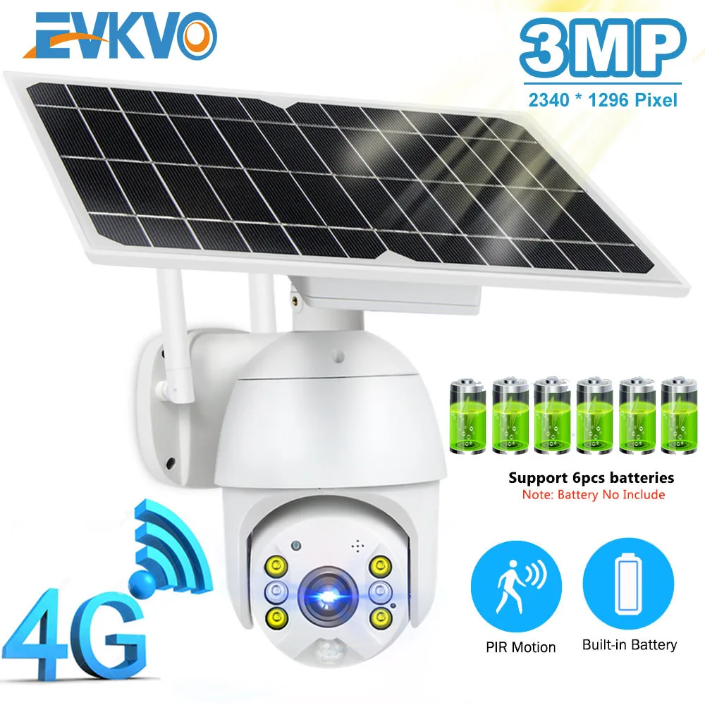 4G солнечная Камера 3MP 8 Вт Панели солнечные PTZ Открытый Wi Fi IP PIR человека охранной