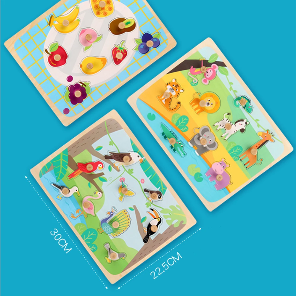 Деревянная 3D головоломка Монтессори высокое качество животное цифровая буква