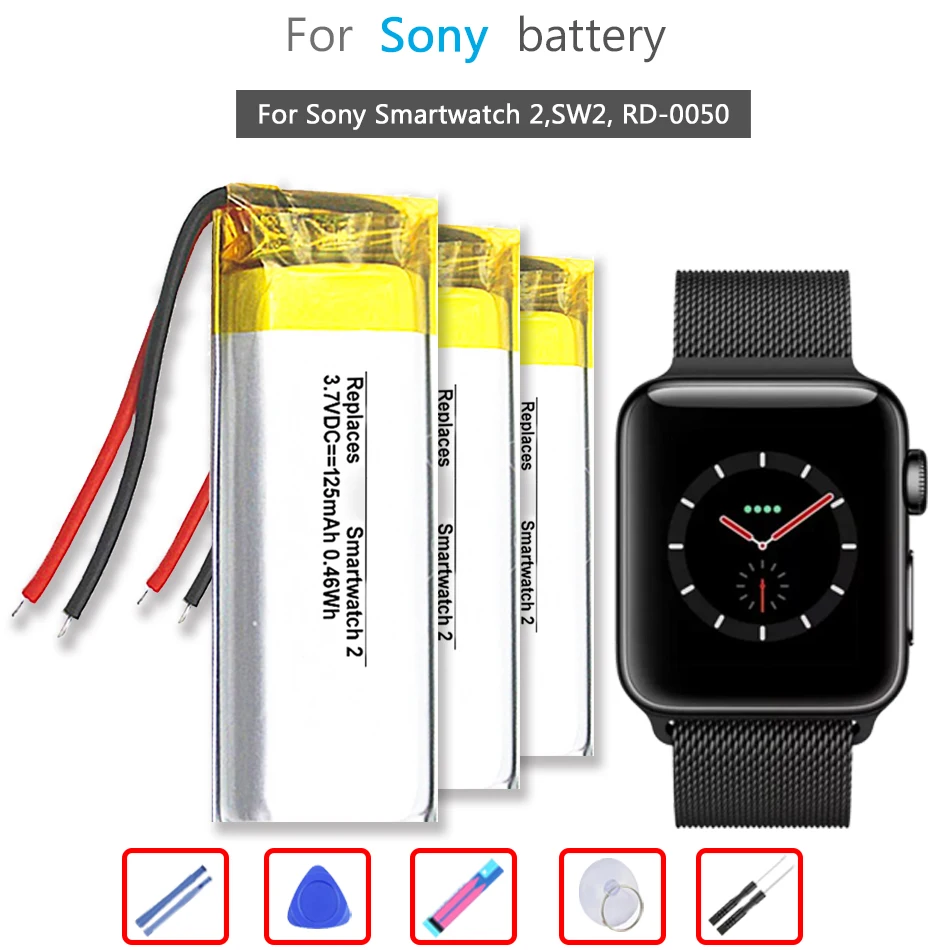 

Battery 125mAh For Sony Smartwatch 2,SW2, RD-0050 AHB412033PS Watch Li-ion Bateria