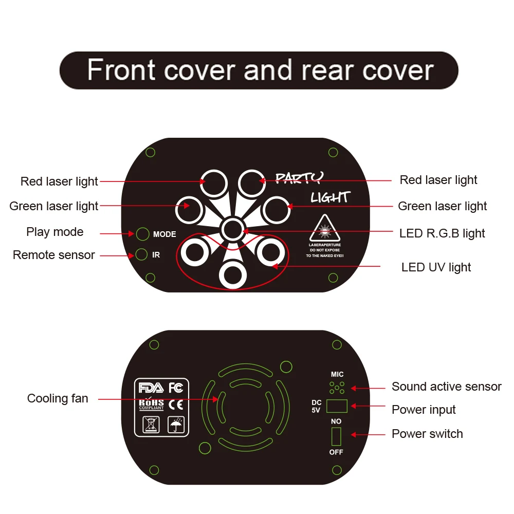 

LED Stage Light Dj Disco Laser Projector With Remote Control Professional Stage Lighting Effect for Wedding Home Party Lamp