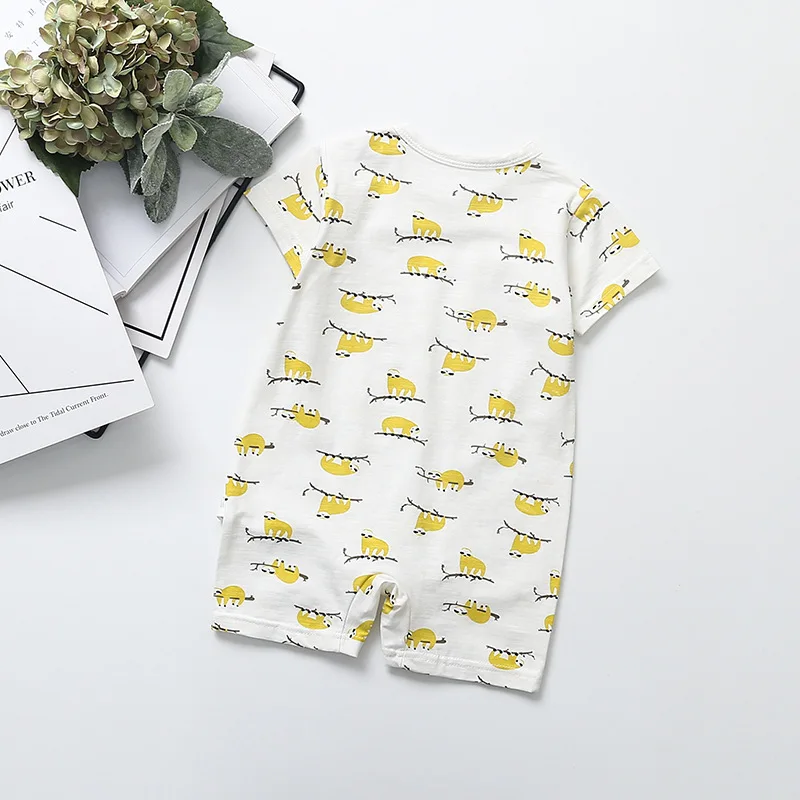 Комбинезон детский хлопковый с коротким рукавом боди для новорожденных | Детская