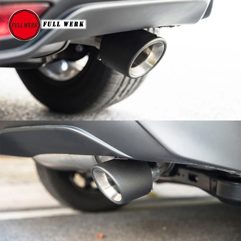 Задний глушитель выхлопной трубы из нержавеющей стали и углеродного волокна