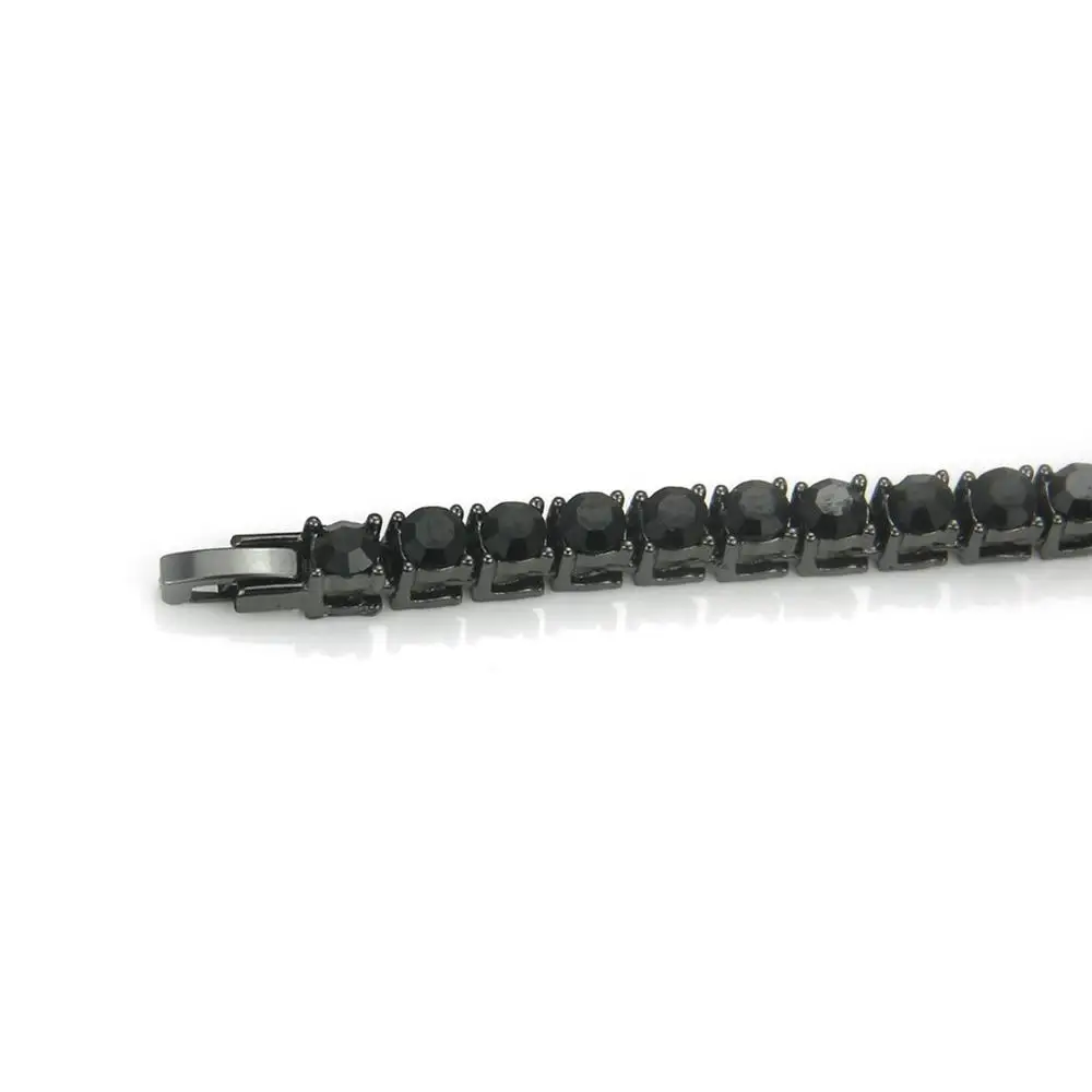 Золотой/черный/серебристый ледяной браслет 1 ряд мужские стразы цепочка s