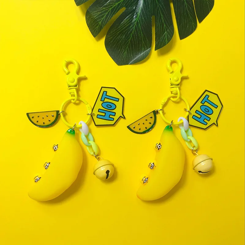 2020 Новая супер милая маленькая желтая плюшевая игрушка банан брелок цепочка