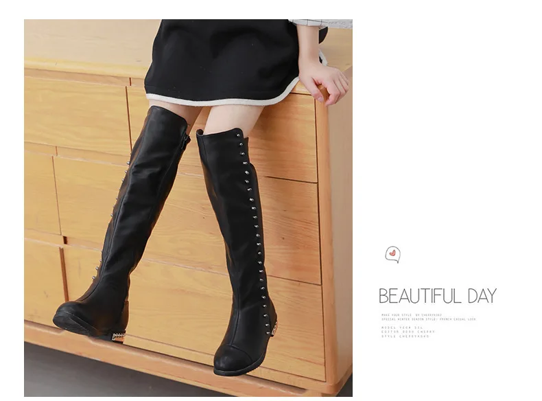 Высокие сапоги для девочек; сезон осень-зима; детская обувь; коллекция года; детские сапоги martin из натуральной кожи; сапоги принцессы выше колена