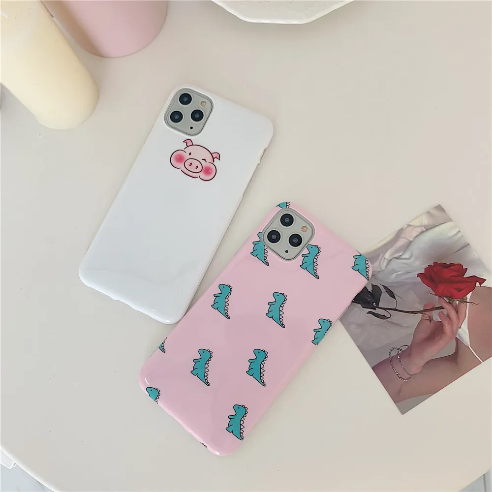 Fashion Matte Phone Case For iPhone 7 8 Plus X XS Max XR Lovely Leaves Patterned Hard Back Cover 11 Pro | Мобильные телефоны и