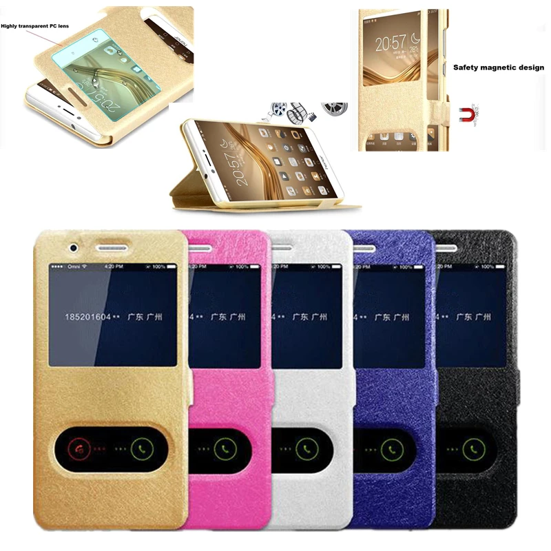 Чехол книжка из искусственной кожи с двойным окошком для Samsung Galaxy S6 S7 S8 S9 S10 Edge Plus