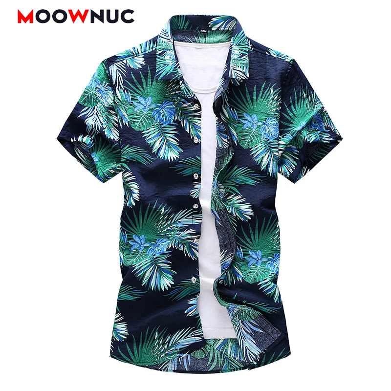 

Streetwear Men Blouses Male Fashion Shirts 2021 Tops Short-Sleeve Street Dress Smart Casual Printed Hombre Summer Youth MOOWNUC