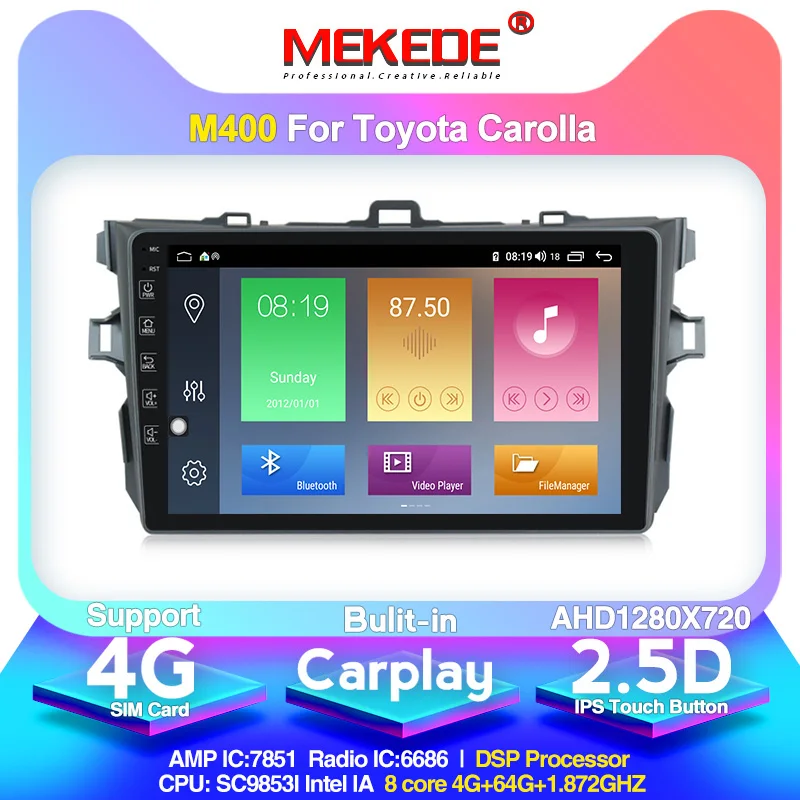 Сплит IPS экран 4GLTE 4 + 64G Android 10 0 2din автомобильный головное устройство DVD плеер для