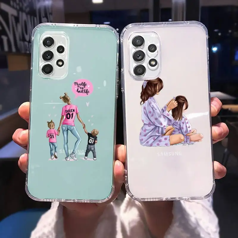 

Mom And Baby Phone Case For Samsung A 51 50 52 12 21s 31 40 70 71 note S 20 10 21 ultra plus fe clear coque shell