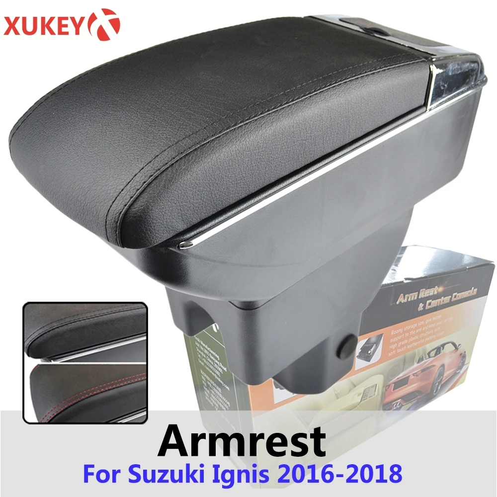 

Центральный подлокотник Xukey для Suzuki Ignis 2016-2018, консоль, центр, черное хранилище, автомобильный Стайлинг, коробка, пепельница 2017