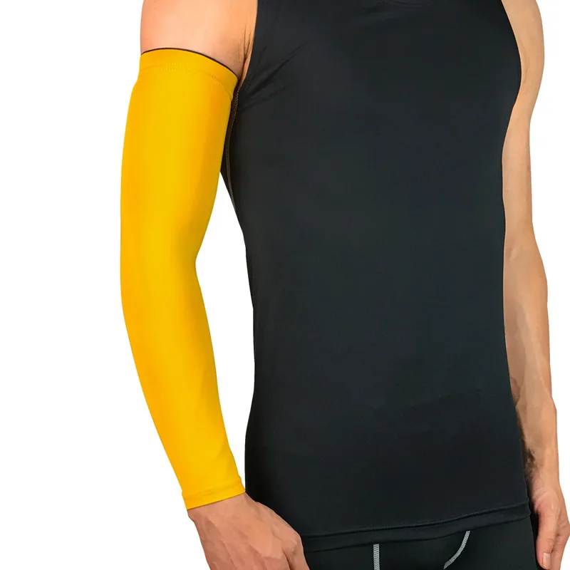 Yellow 1 шт. дышащие спортивные рукава для защиты от солнца, удобные нескользящие мягкие быстросохнущие рукава для велоспорта и баскетбола - Цвет: Yellow