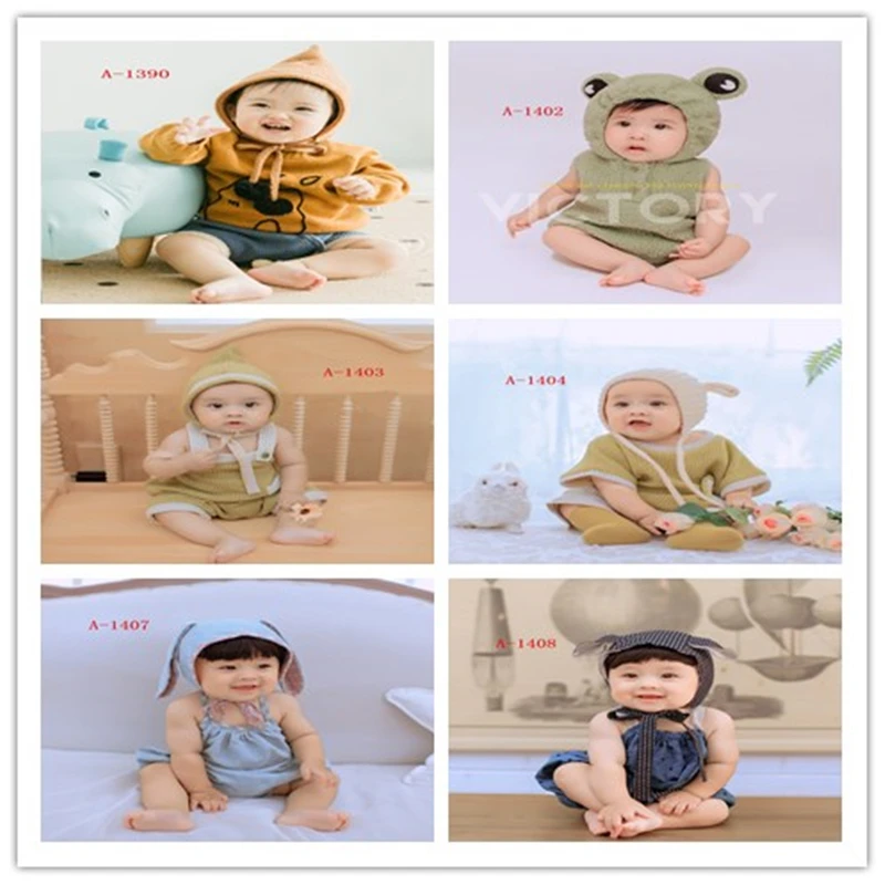 Dvotinst Baby Girls Boys Photography Props Infant Tollder Cute Outfits Sets Bonnet Clothes Fotografia Studio Shoots Photo Props