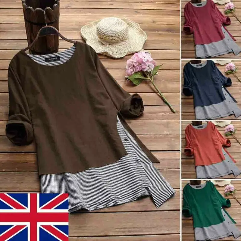 Женская и мужская блузка Кафтан размера плюс с длинным рукавом мешковатая летняя