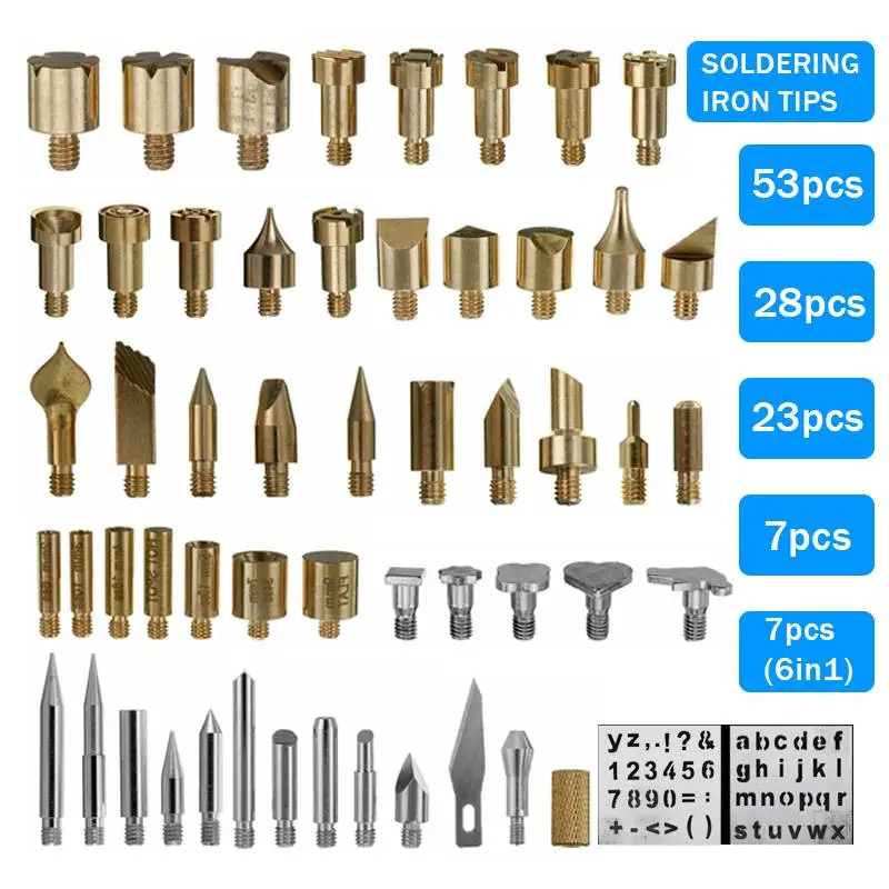 

New 28pcs Soldering Iron Tool Kit Wood Burning Pen Tips & Stencil Set Carving Burner Wood burning Pyrography Tool Assortment Kit