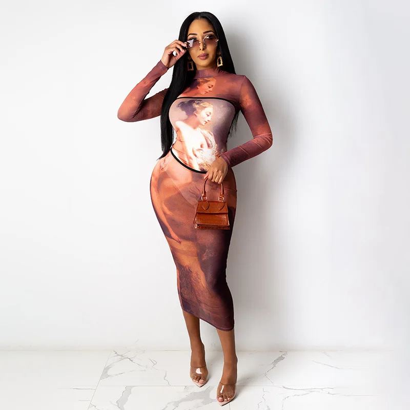 

Women's printed suit, classical, sexy, elegant, beautiful, stunning and beautiful, casual banquet