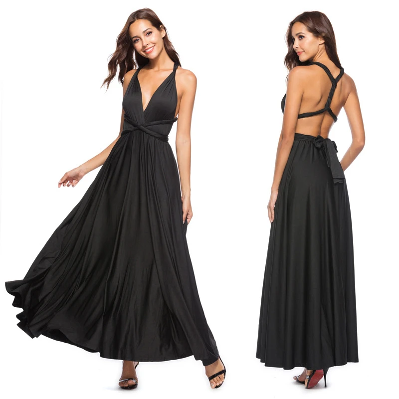 Сексуальные черные Клубные вечерние платья для женщин бандажные средней длины