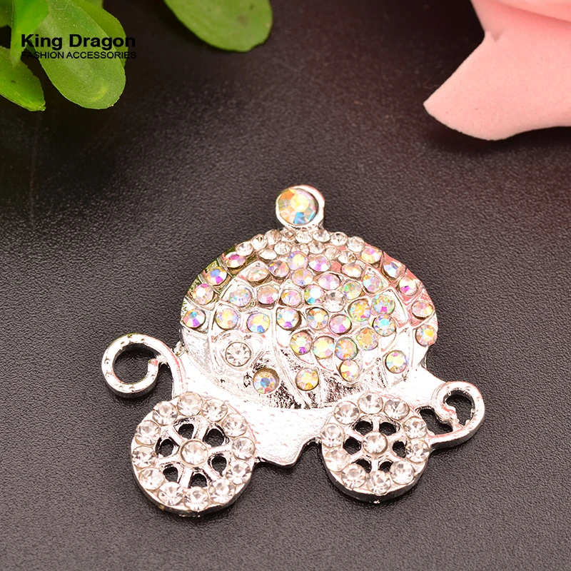 New Arrival Rhinestone Princess Carriage AB Color Used On Hair Craft Flat Back 20pcs/lot 32MM KD282 | Дом и сад