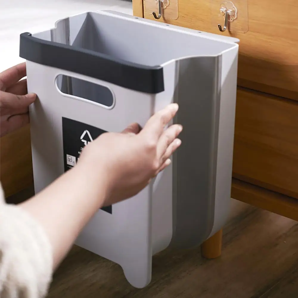 Plastic Foldable Kitchen Trash Can Wall-Mounted Large Household Cabinet Door Back Sorting Garbage Bins | Дом и сад