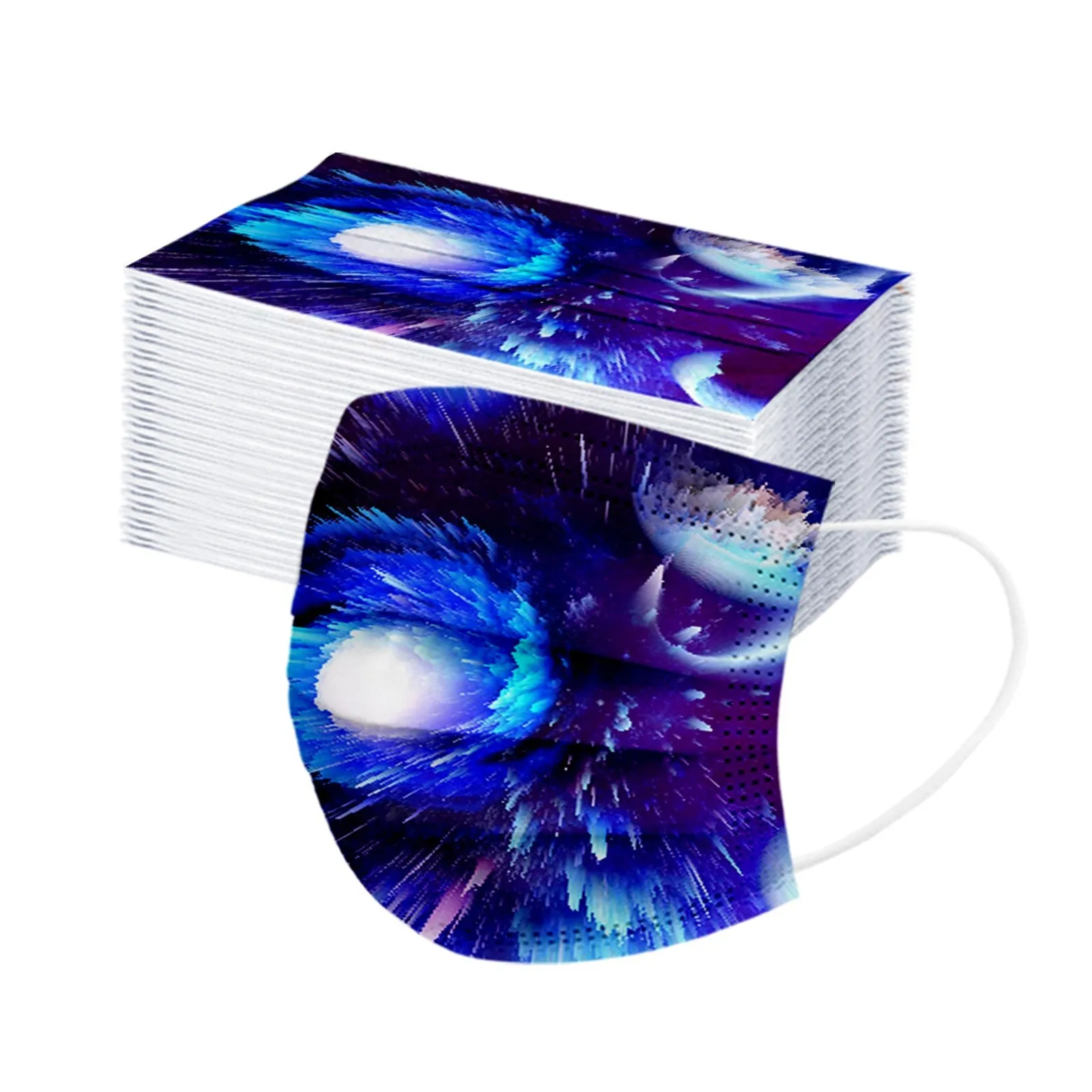 

50 шт., защитная Синяя Бандана с принтом полыни для взрослых