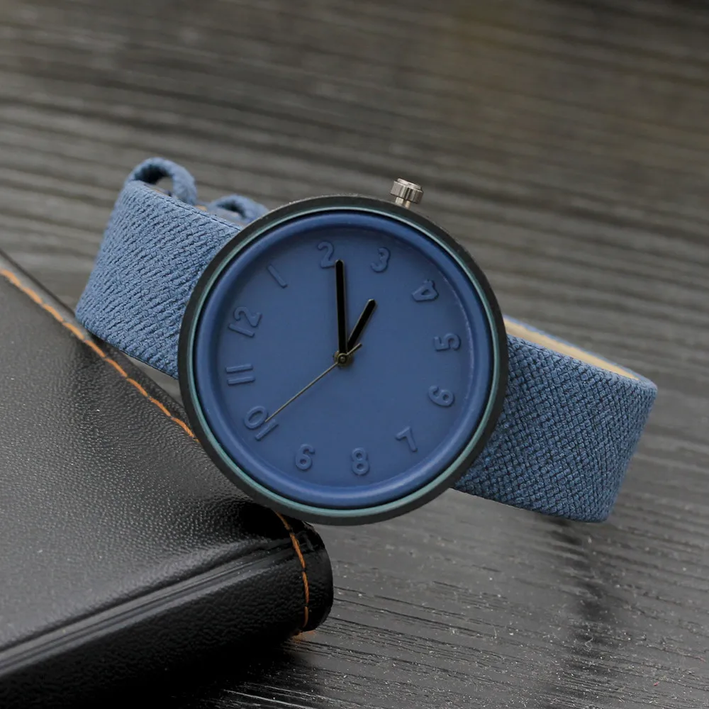 

Unisex Simple Fashion Number Watches Quartz Canvas Belt Wrist Watch 2019 man woman clock Jewelry gift Dress Relojes Mujer Q