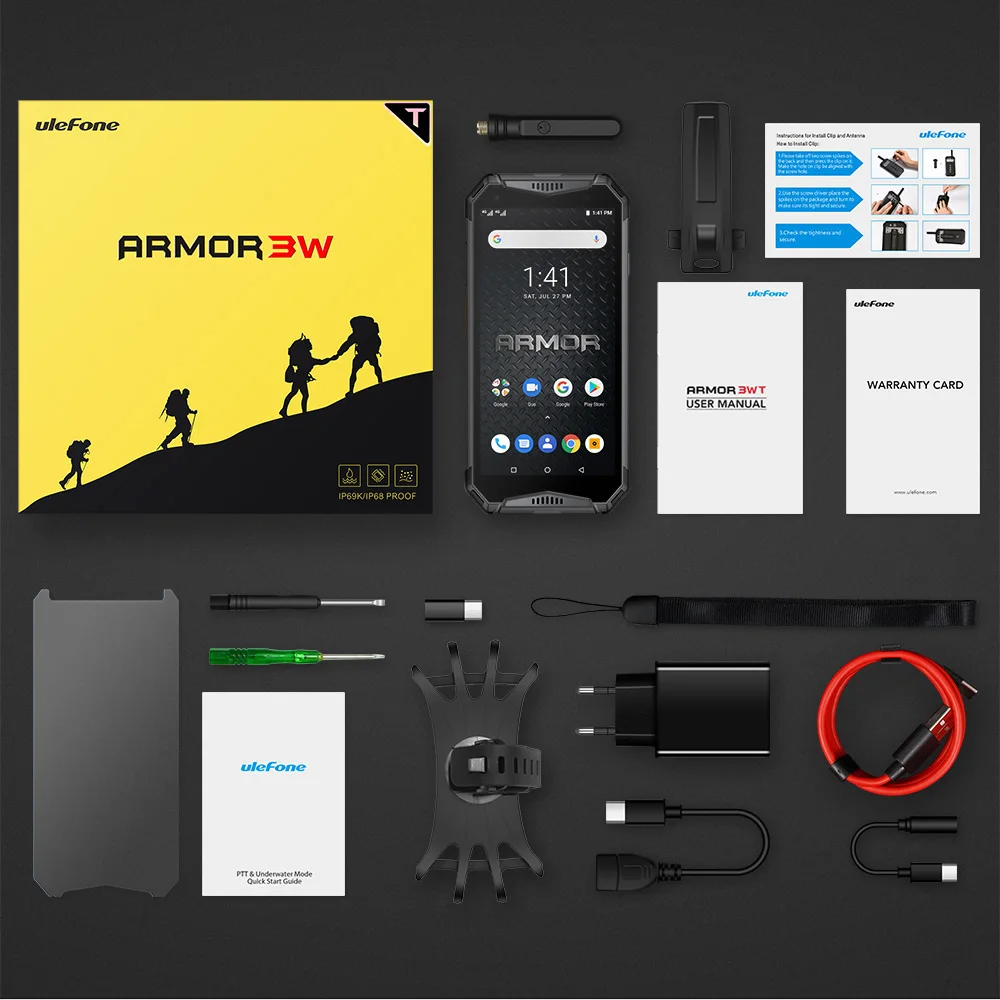 Ulefone Armor 3WT Walkie-Talkie прочный мобильный телефон 2 4G/5G WiFi Android 9 0 6 ГБ 64 Гб 10300 мАч NFC 4G