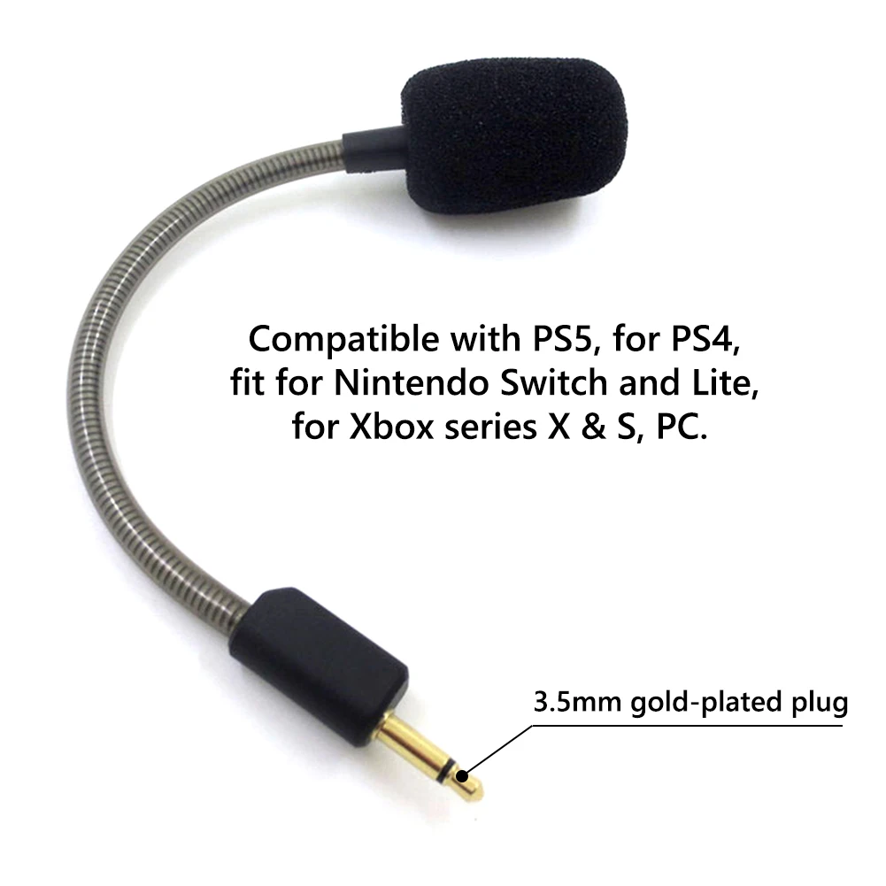 Игровой микрофон 3 5 мм гибкий сменный с шумоподавлением для игровых наушников Razer