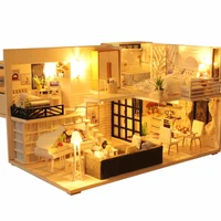 doll house wooden furniture miniature dollhouse diy miniature house room toys for children casa de boneca