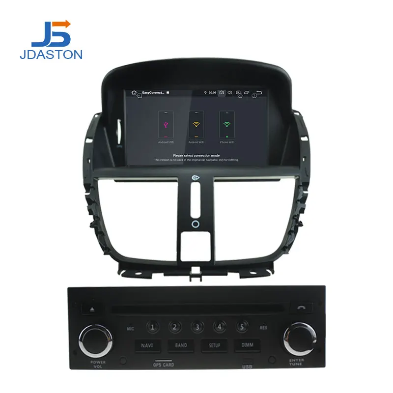 JDASTON Android 9,0 автомобильный dvd-плеер для peugeot 207 2007-2011 2012 2013 wifi Мультимедиа gps Навигация стерео 1Din Автомагнитола