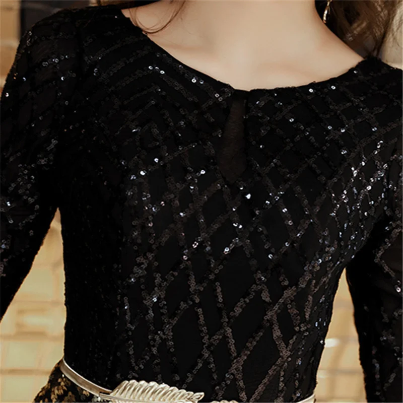 Вечерние платья О-Образным Вырезом It's YiiYa Халат де Вечер Плюс Размер Black Empire