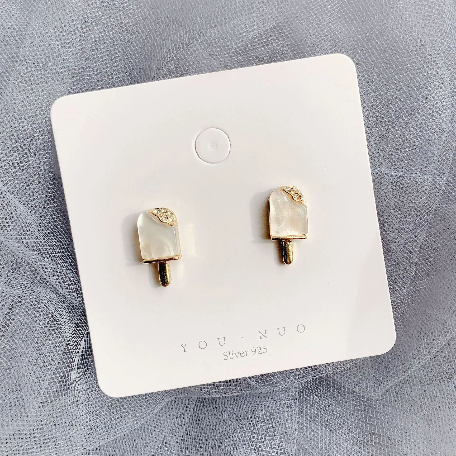 

Серьги из серебра S925 пробы с изображением мороженого