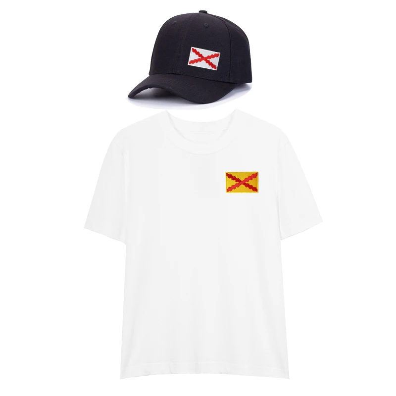 Нашивка с вышивкой Крест бордового флага Испании 100% шт. 8 х5 см | Дом и сад