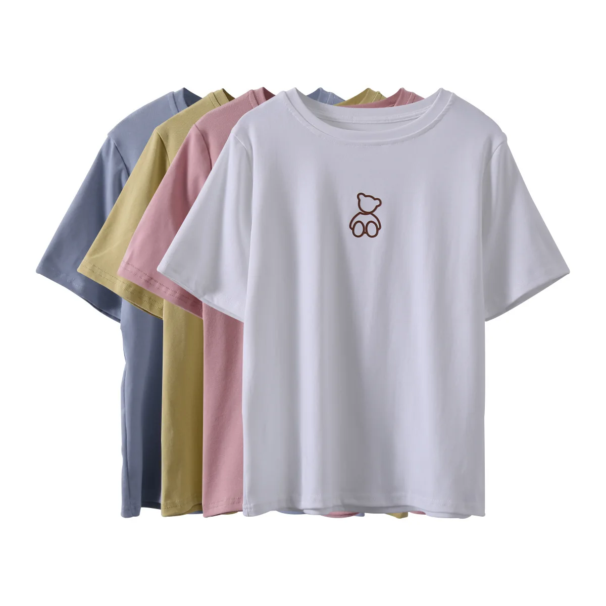 

Printed Short-sleeved T-shirt Women's Spring/summer 2021 New Korean Fashion O-Neck Top Bottom Tee Shirt