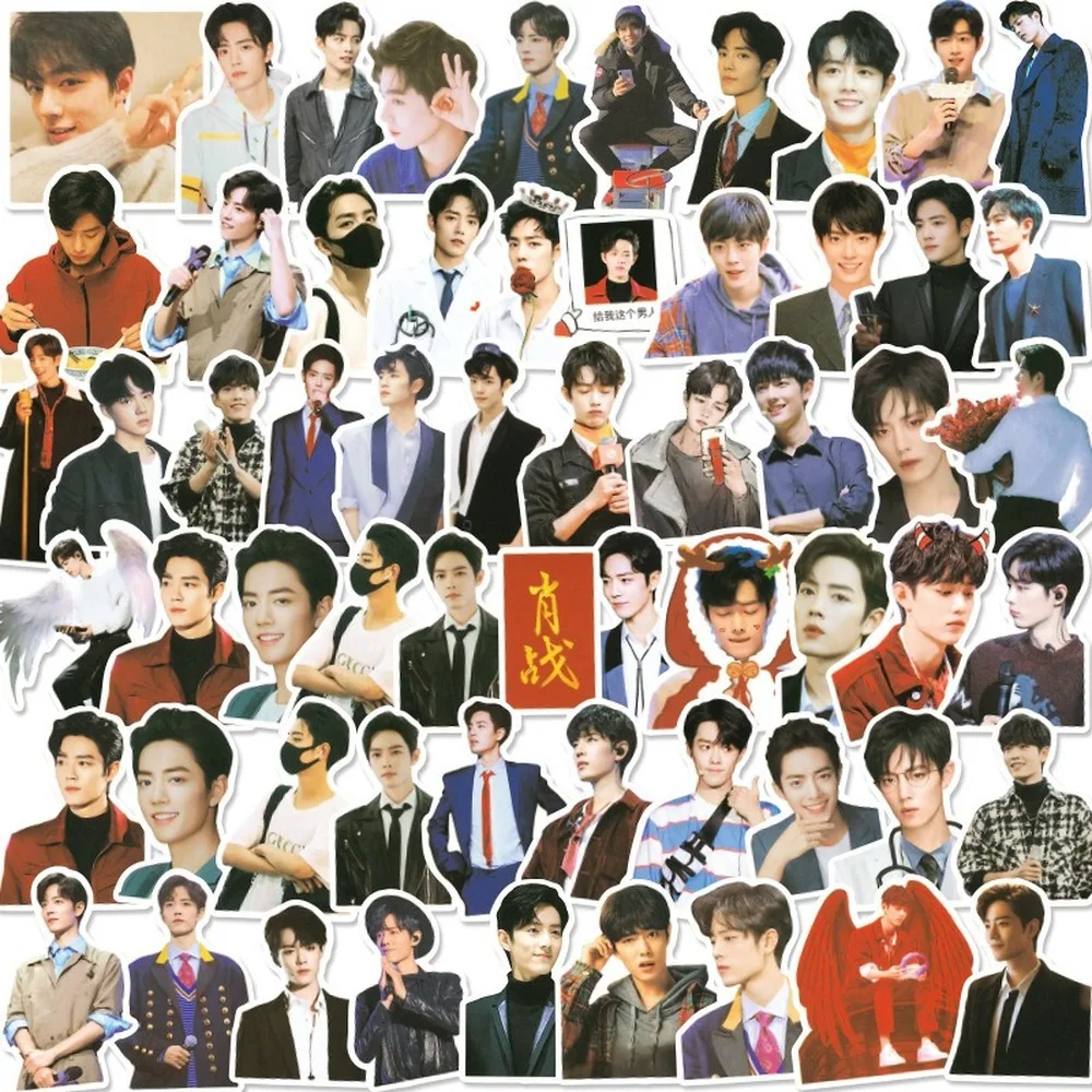 

57/60 шт., декоративные наклейки Chen Qing Ling Xiao Zhan, Wang Yibo, для скрапбукинга, DIY, дневника, альбома, этикетки, наклейки s