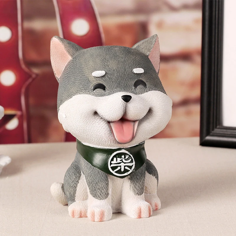 Creative Resin Cute Cartoon Animal Shape Piggy Bank Dog Coin Money Saving Box Kids Toy Gift Crafts Home Decoration Furnishings | Дом и сад