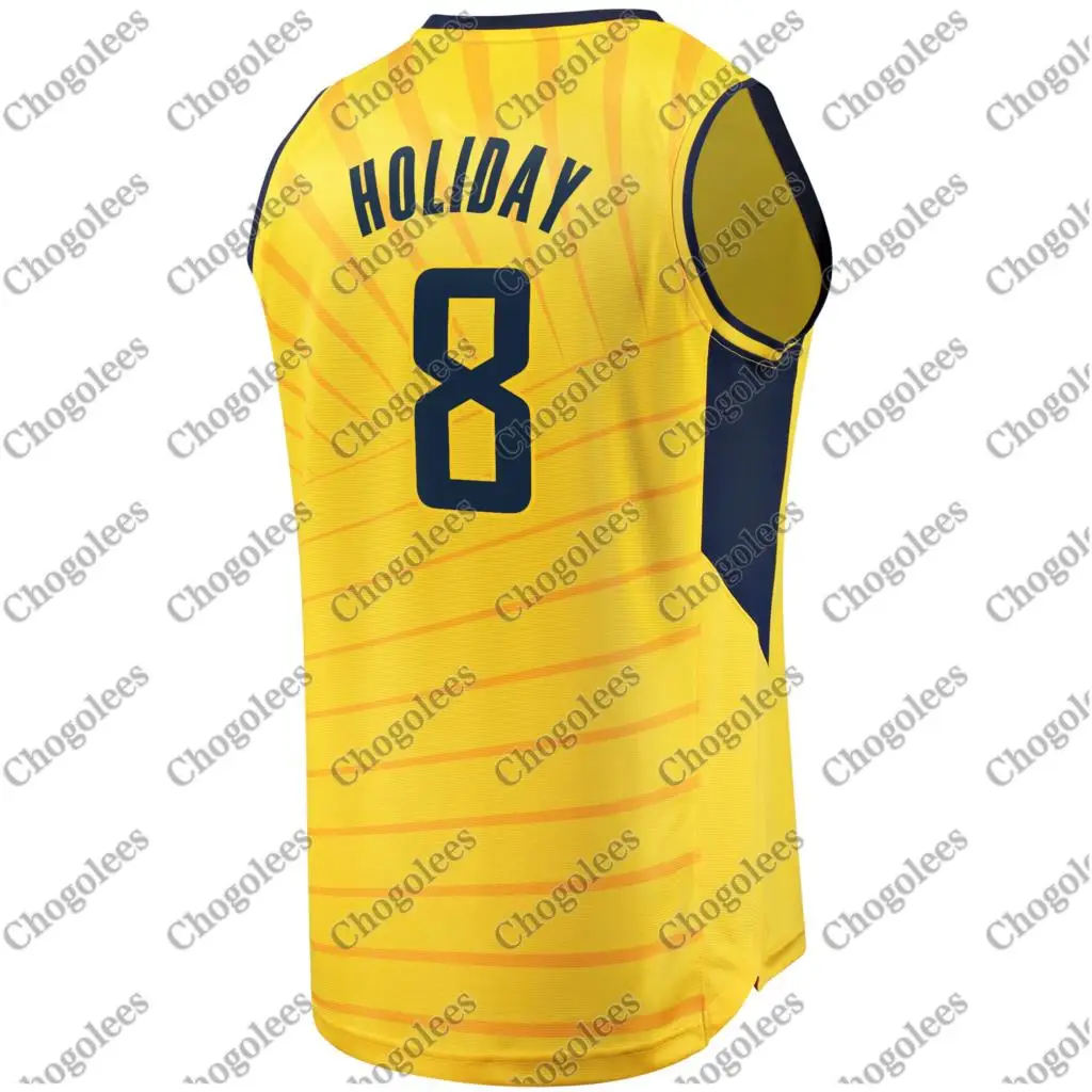 

Men Basketball Jersey Justin Holiday Indiana Branded Fast Break Player Jersey Statement Edition Gold