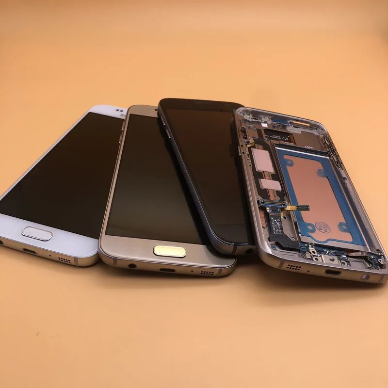 Новый super Amoled ЖК дисплей с рамкой для Samsung GALAXY S7 G930 G930A G930F SM G930V дигитайзер
