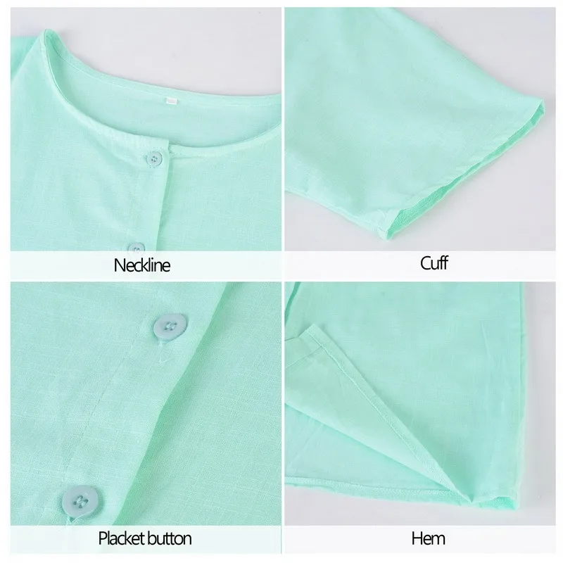 

S-5XL Women's Shirts Loose Cotton Linen Ladies Top Casual Shirts Women Clothing women's shirts Short Sleeve Tops